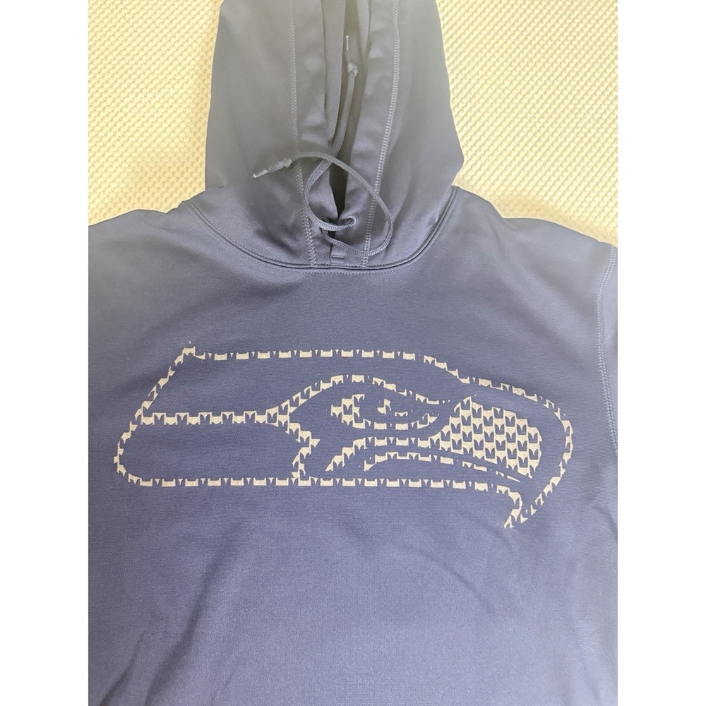 Nike Therma-FIT Seattle Seahawks Pullover Hoodie Men's Medium Navy NFL - Picture 2 of 6